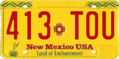 NM license plate 413TOU