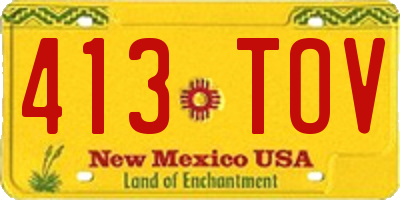 NM license plate 413TOV