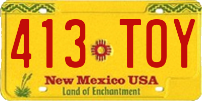 NM license plate 413TOY