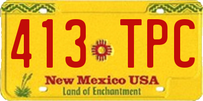 NM license plate 413TPC