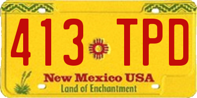 NM license plate 413TPD