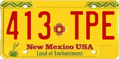 NM license plate 413TPE
