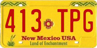 NM license plate 413TPG