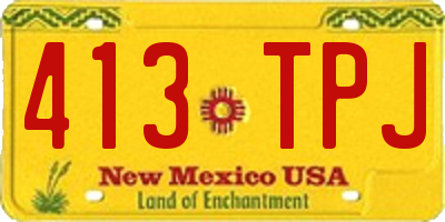 NM license plate 413TPJ
