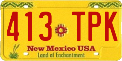 NM license plate 413TPK