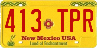 NM license plate 413TPR