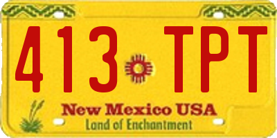 NM license plate 413TPT