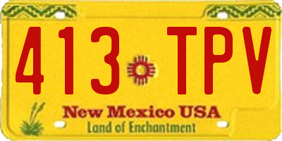 NM license plate 413TPV