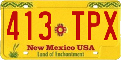 NM license plate 413TPX