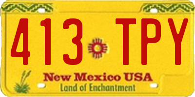 NM license plate 413TPY