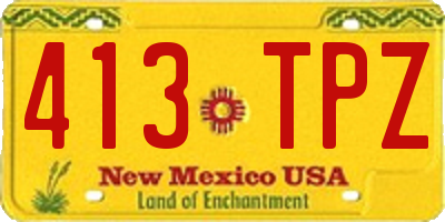 NM license plate 413TPZ