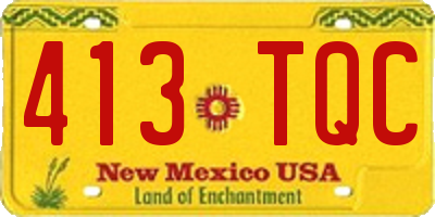 NM license plate 413TQC