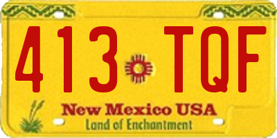 NM license plate 413TQF
