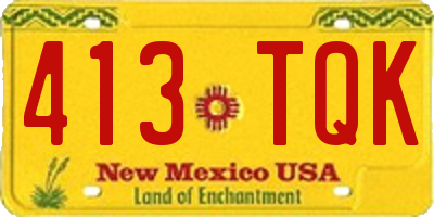 NM license plate 413TQK