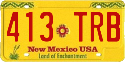 NM license plate 413TRB
