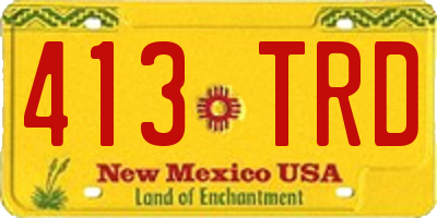 NM license plate 413TRD