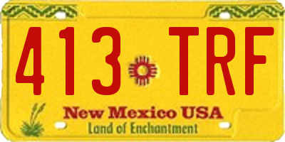 NM license plate 413TRF