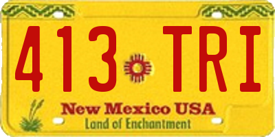 NM license plate 413TRI