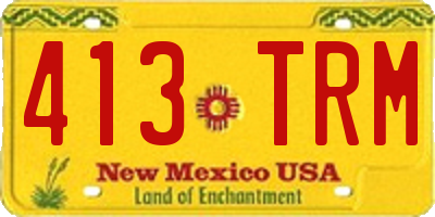 NM license plate 413TRM
