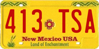 NM license plate 413TSA