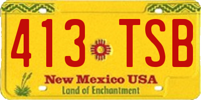 NM license plate 413TSB