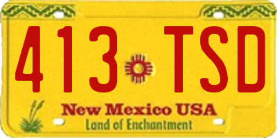 NM license plate 413TSD