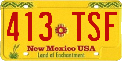 NM license plate 413TSF