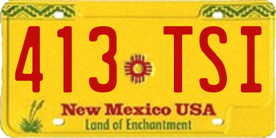 NM license plate 413TSI