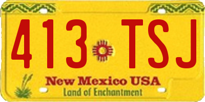 NM license plate 413TSJ