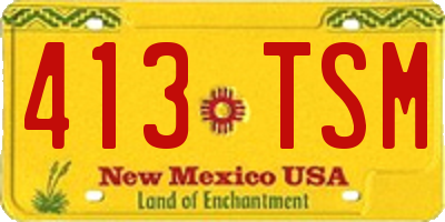 NM license plate 413TSM