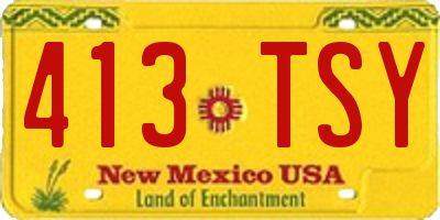 NM license plate 413TSY