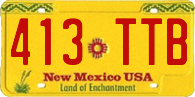 NM license plate 413TTB