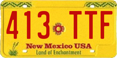 NM license plate 413TTF