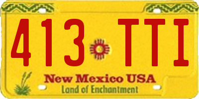 NM license plate 413TTI