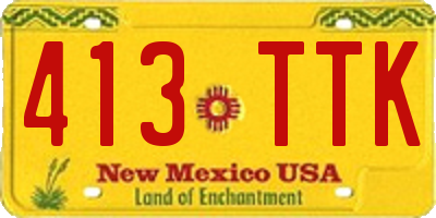 NM license plate 413TTK