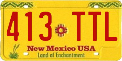 NM license plate 413TTL