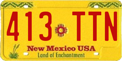 NM license plate 413TTN