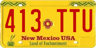 NM license plate 413TTU