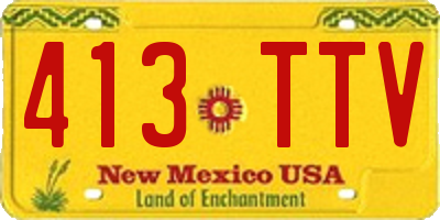 NM license plate 413TTV