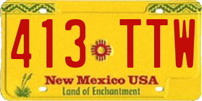 NM license plate 413TTW