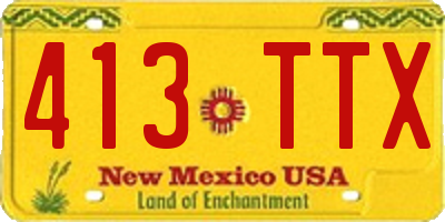 NM license plate 413TTX