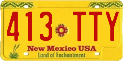 NM license plate 413TTY