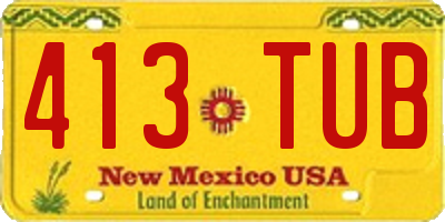 NM license plate 413TUB
