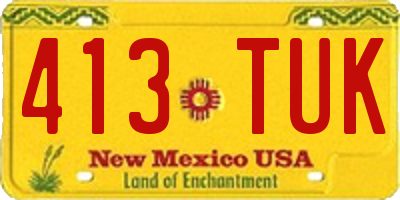 NM license plate 413TUK