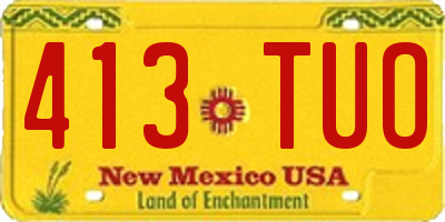NM license plate 413TUO