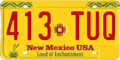NM license plate 413TUQ