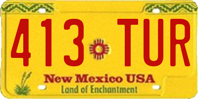 NM license plate 413TUR
