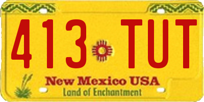 NM license plate 413TUT