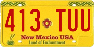 NM license plate 413TUU