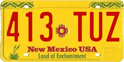 NM license plate 413TUZ